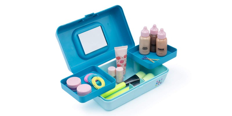 Caboodles Pretty In Petite - Forever Fun Makeup Organizer Compact Carrying Cosmetic Case, Turquoise Over Sky, 1 count - Image 3