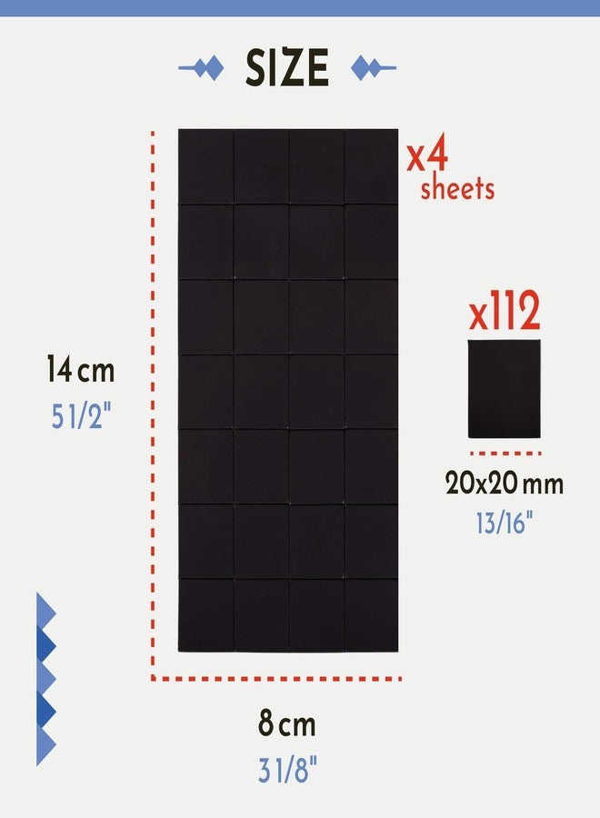 وينتكس ألواح مغناطيسية من وينتكس، ذاتية اللصق، قوية - 112 مغناطيسًا 20 × 20 مم، قابلة للقص حسب المقاس - مغناطيسات لاصقة مسطحة مناسبة للصق الصور أو اللوحات. - Image 4