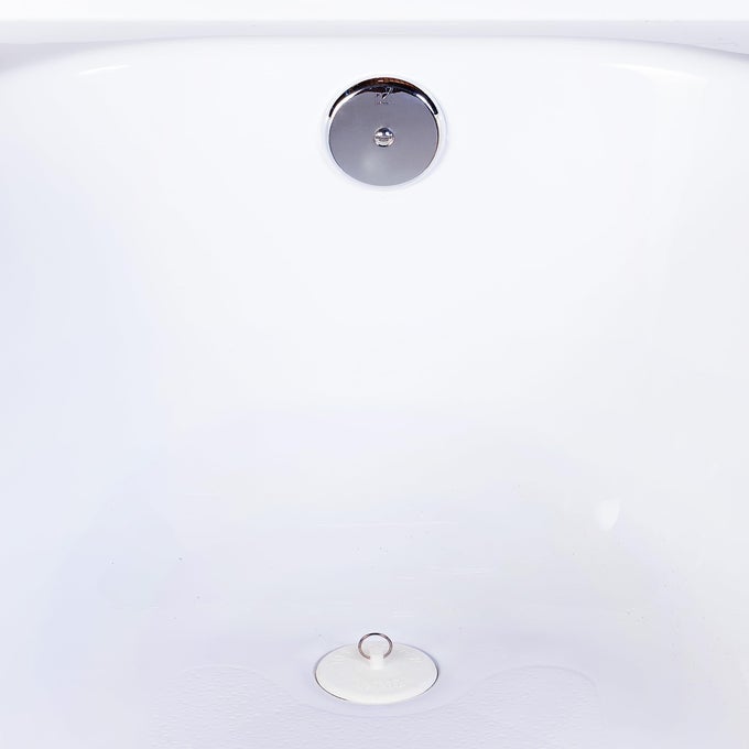 PP22004 STOPPER WITH PLATED RING FOR USE WITH ALL LAUNDRY AND BATH TUBS WITH 112 TO 2 IN DRAINS WHITE