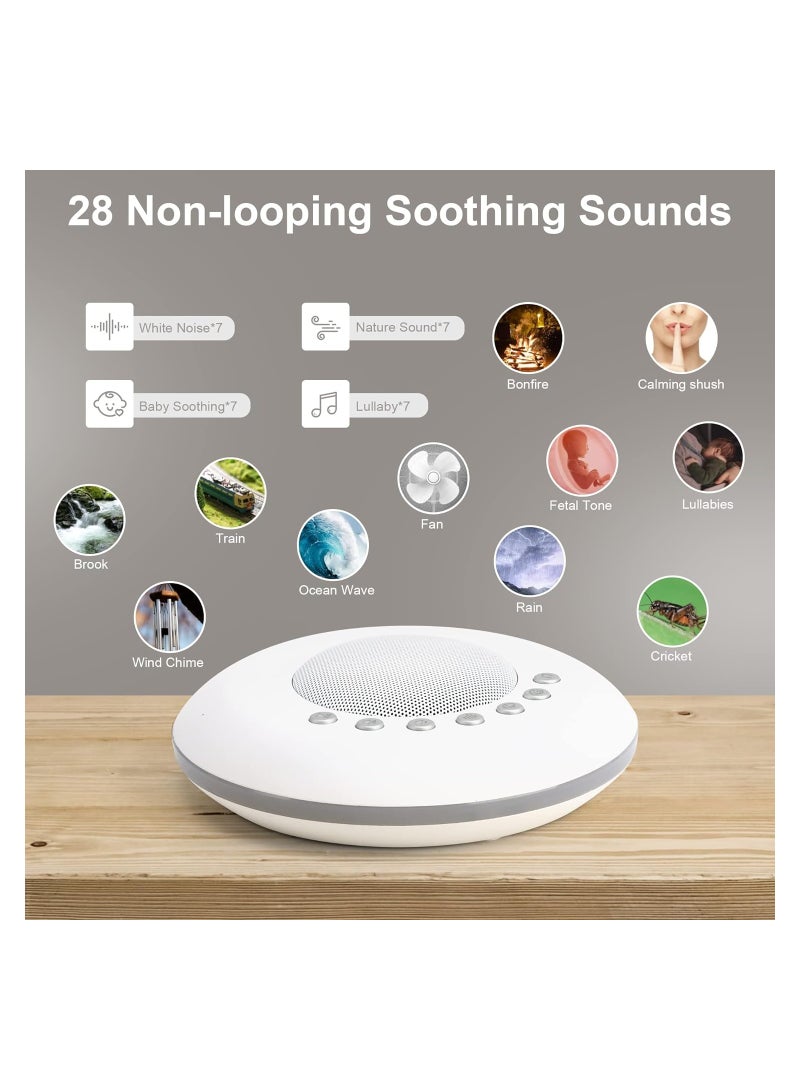 SOLARAE Sound Machine Baby, Noise Machine for Sleeping Baby Kids Adults, Portable Sound Machine with 28 Soothing Sounds, Baby Sleep Soothers, Shush, Noise Maker Machine, Lullaby, Registry Gift - Image 3
