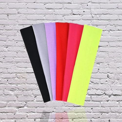 Zytiqt 6-Pack Headband for Women, Elastic Sports Headbands, Non-Slip Hair Bands for Running Yoga Workouts, Daily Use, Red, Black, Light Gray, Fluorescent Pink, Green, Medium Purple，Headscarf - Image 4