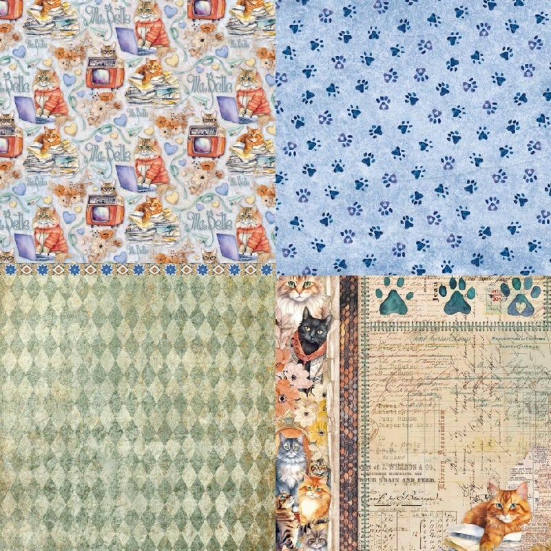 DESEACO 24 Sheets Vintage Kitten Scrapbooking Paper Pad 6x6, Decorative Single-Side Craft Paper for Adult Journaling, Card Making, Collage & DIY Scrapbook Projects - Image 4