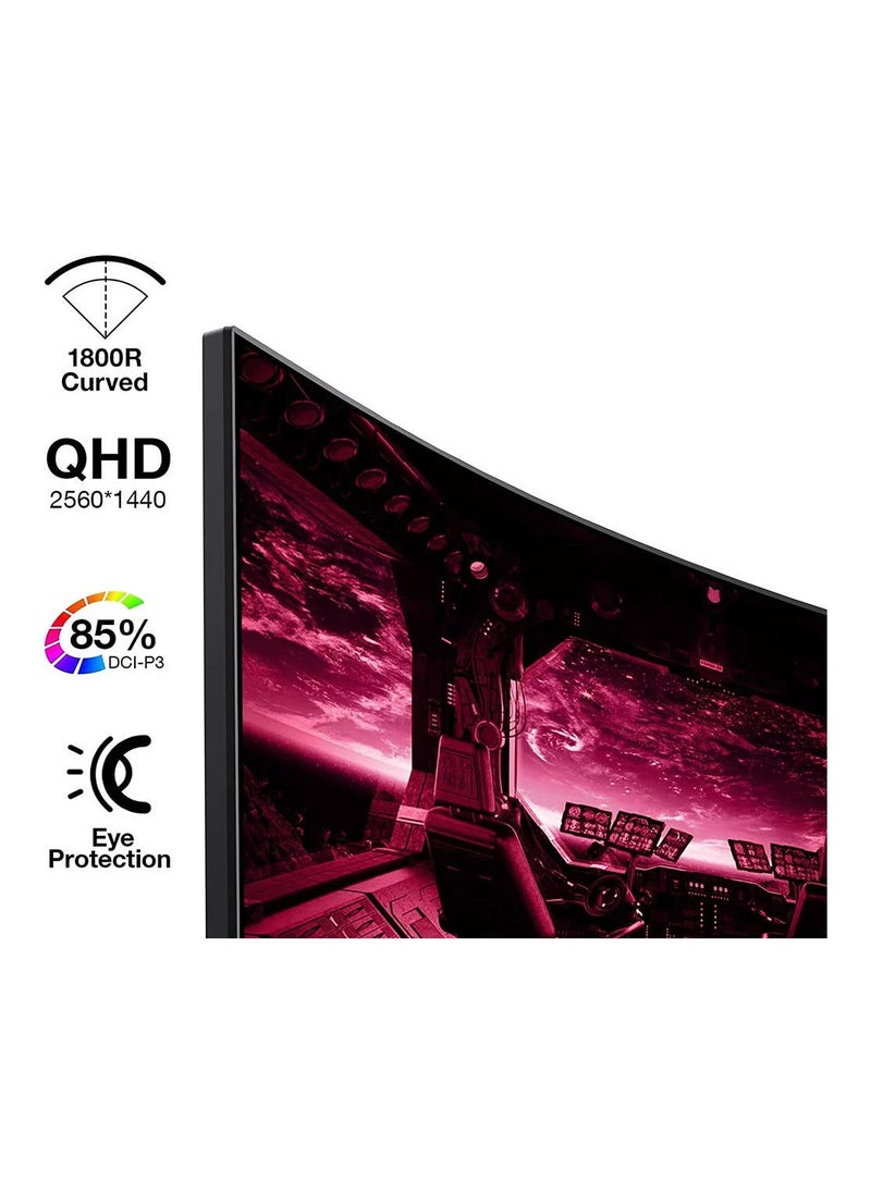 KOORUI - 27-Inch VA QHD Curved Gaming Monitor, 144Hz Refresh Rate, 1800R Curved, 1ms Response Time, FreeSync/G-Sync Technology, 85% DCI-P3 Color Gamut, DP1.2/HDMI*2, Black | 27E6QC - Image 1