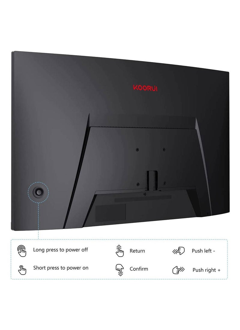 KOORUI - 27-Inch VA QHD Curved Gaming Monitor, 144Hz Refresh Rate, 1800R Curved, 1ms Response Time, FreeSync/G-Sync Technology, 85% DCI-P3 Color Gamut, DP1.2/HDMI*2, Black | 27E6QC - Image 1