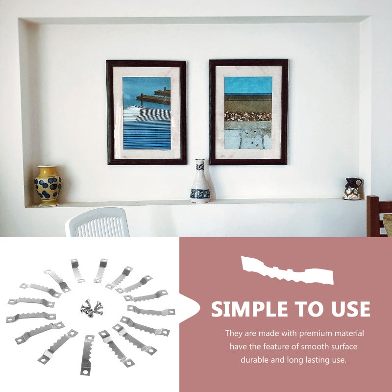 200 Pcs Picture Frame Hangers Iron Photo Hangers with Screws - Image 1