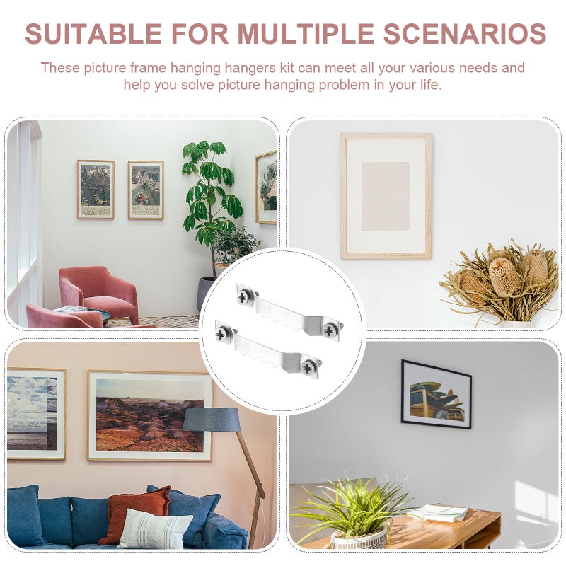 200 Pcs Picture Frame Hangers Iron Photo Hangers with Screws - Image 3