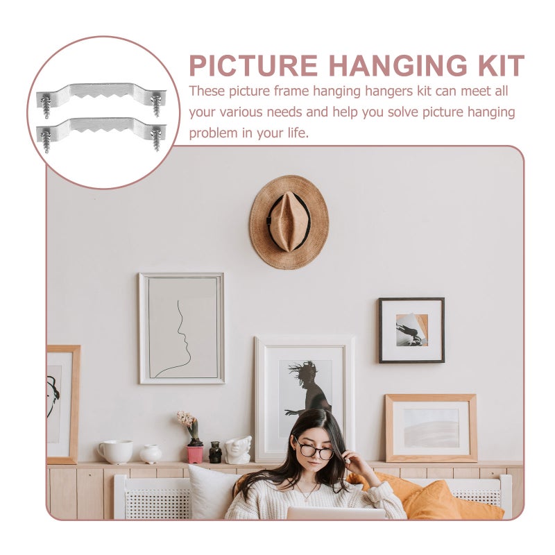 200 Pcs Picture Frame Hangers Iron Photo Hangers with Screws - Image 2