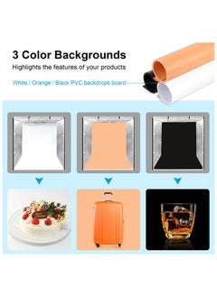 PULUZ 80cm Folding Portable 80W 8500LM White Light Photo Lighting Studio Shooting Tent Box Kit with 3 Colors Backdrops (Black, White, Orange) - pzsku/Z81C897773AAFB59899CFZ/45/_/1728624365/0ef8d524-8f26-4fad-8870-05e93bf126b4