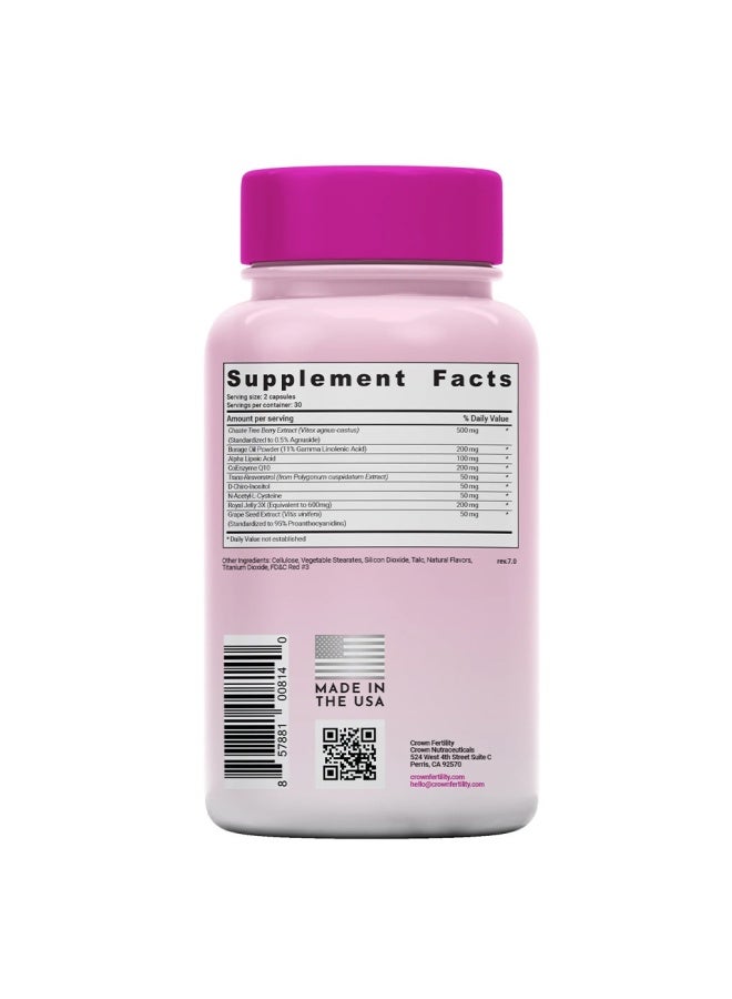Crown Fertility Ultra Hers Fertility Support Capsules 60'S - Image 2