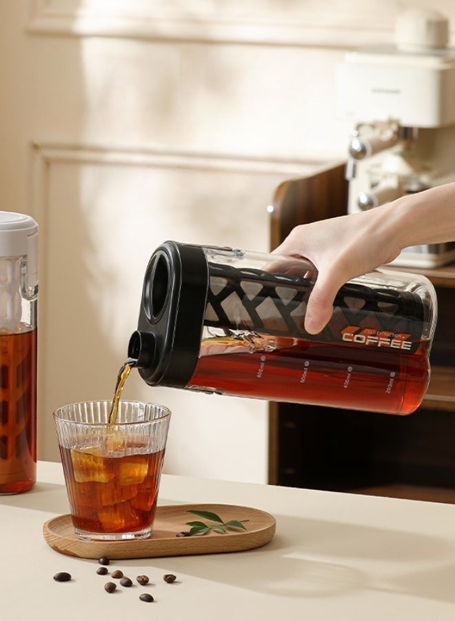 صانع القهوة الباردة، 800 مل من القهوة المثلجة والشاي مع مرشح قابل للإزالة - BPA مجاني، ثلاجة آمنة زجاجية جرة للبيرة المنزلية - سهلة صب البوابة - Image 3