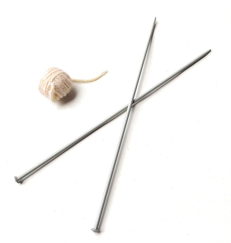 Biipretty Aluminium Knitting Needle No 12 Dia 275 mm Length 25Cm Knitting Needle for Making Woolen Artefacts Sweaters Woolen Toys Pakki Salai Pair of 2