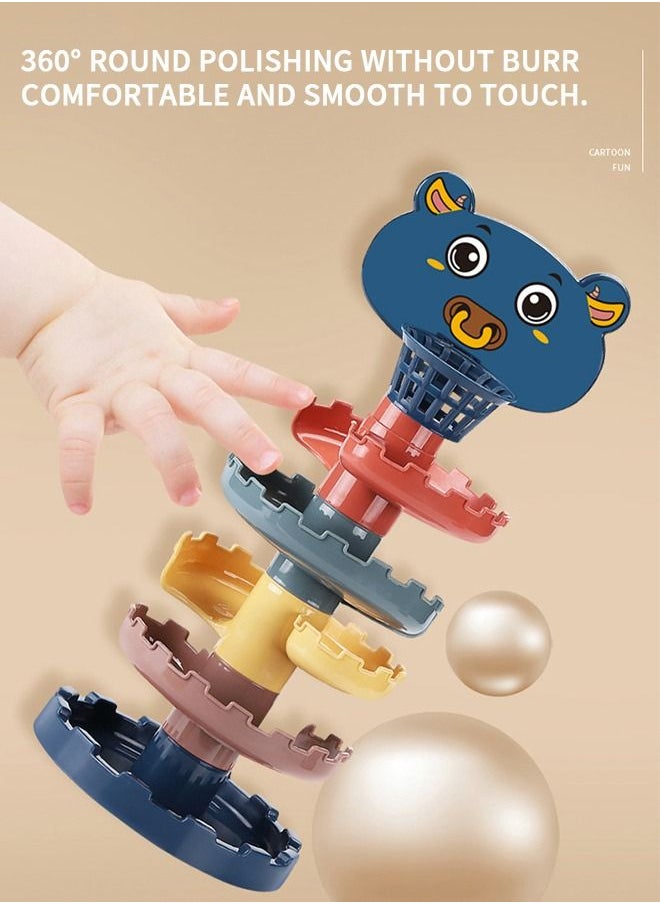GROIC - 7 Layer Ball Drop and Roll Swirling Tower, Stack, Drop and Go Ball Ramp Toy, Balls Ramp Whirling Stack and Toss Game for Toddler - Image 1