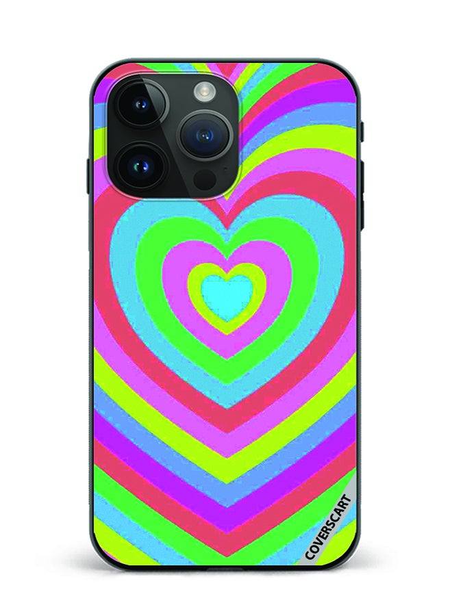 COVERSCART Protective Case Cover For Apple iPhone 15 Pro Colourful Heart Design Multicolour - Image 1