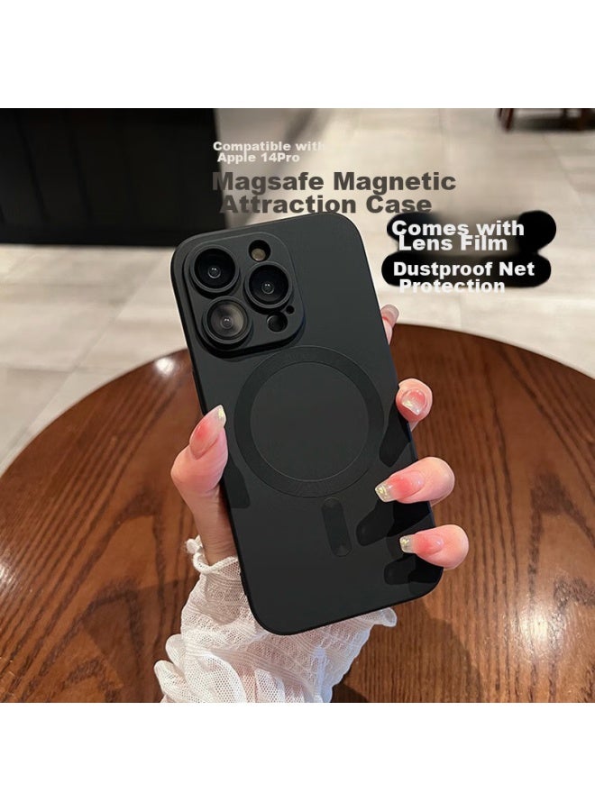 Jiang Ming Jiangming, Suitable For Apple 14 Pro Phone Case, 14 Phone Case Protective Cover, Magsafe Magnetic, Built-in Lens Film, Shockproof, Scratch-resistant, Ultra-thin, Trendy, Simple, Business Style For Men And Women - Image 1