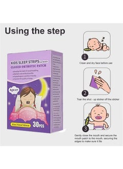 l&wen Kids Sleep Strips, Gentle Lip Sticker, Closed Orthotic Patch, Reduce Mouth Breathing & Improves Nighttime Sleep Mouth Band 30 Pieces for 6+ Kids  - Image 4
