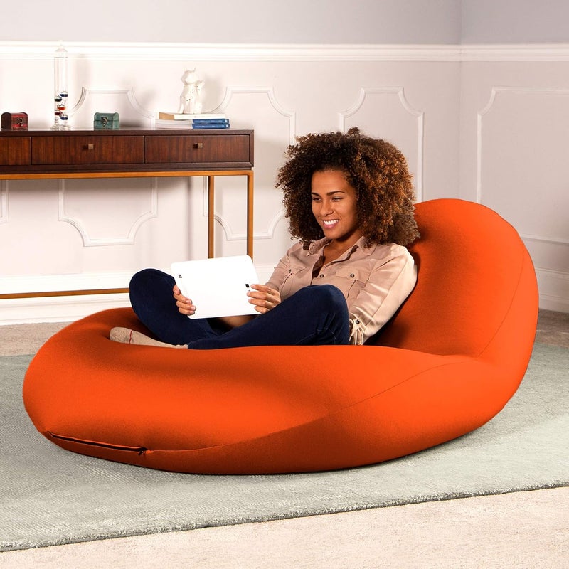 Jaxx Nimbus Spandex Bean Bag Chair for AdultsFurniture for Rec Family Rooms and More Large Orange - Image 2