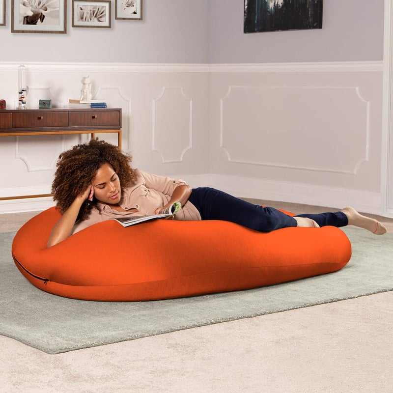 Jaxx Nimbus Spandex Bean Bag Chair for AdultsFurniture for Rec Family Rooms and More Large Orange - Image 5