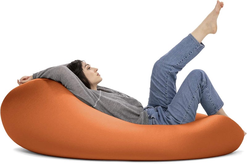Jaxx Nimbus Spandex Bean Bag Chair for AdultsFurniture for Rec Family Rooms and More Large Orange - Image 1