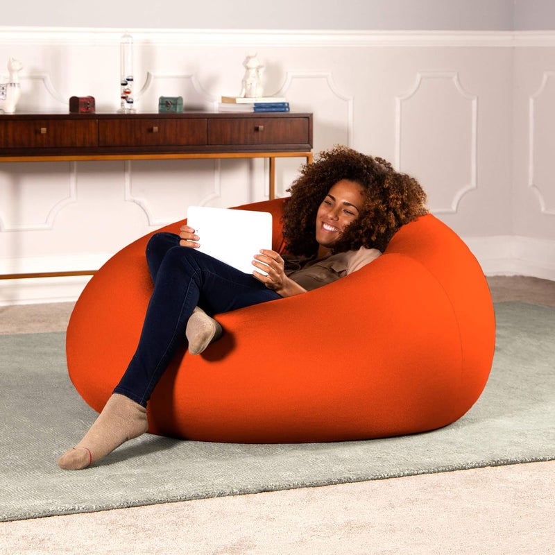 Jaxx Nimbus Spandex Bean Bag Chair for AdultsFurniture for Rec Family Rooms and More Large Orange - Image 3