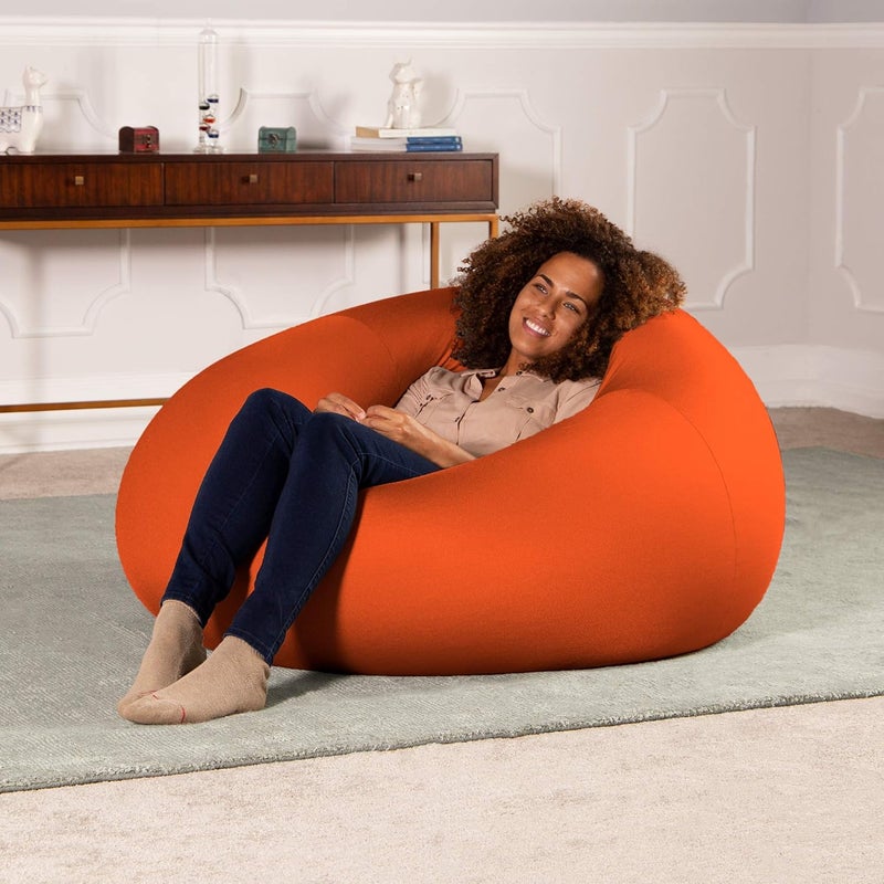 Jaxx Nimbus Spandex Bean Bag Chair for AdultsFurniture for Rec Family Rooms and More Large Orange - Image 4