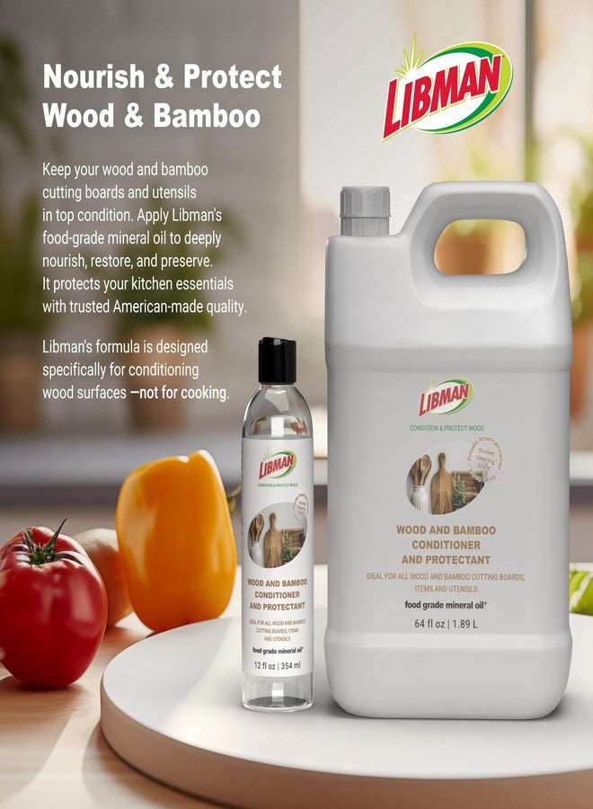 Libman Commercial Libman Liquid Wood Conditioner and Protectant Mineral Oil Food Grade for Bamboo (12 Oz) - Image 2