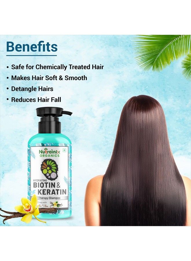Nutrainix Organics Hydrating Biotin & Keratin Therapy Shampoo ; Hair Growth Shampoo Reduce Hair Fall ; Keratin Shampoo For Dry And Frizzy Hair ; Hair Shampoo For Men And Women 300 Ml  - Image 5