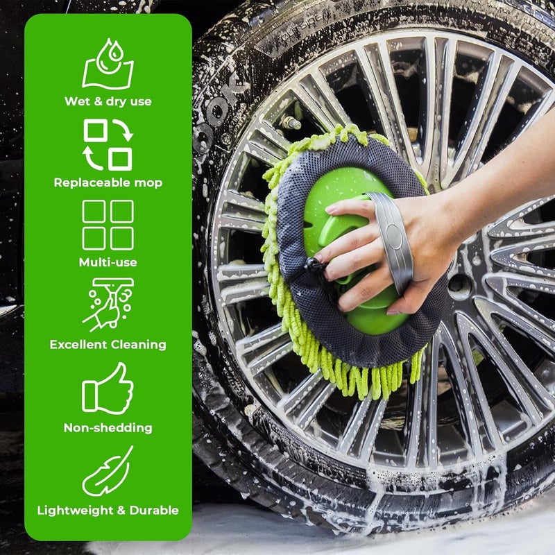 Bemece Car Wash Brush with Chenille Mop Heads - Scratch Free & Strong Absorbent - Image 5