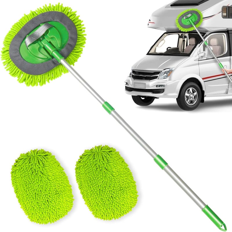 Bemece Car Wash Brush with Chenille Mop Heads - Scratch Free & Strong Absorbent - Image 1