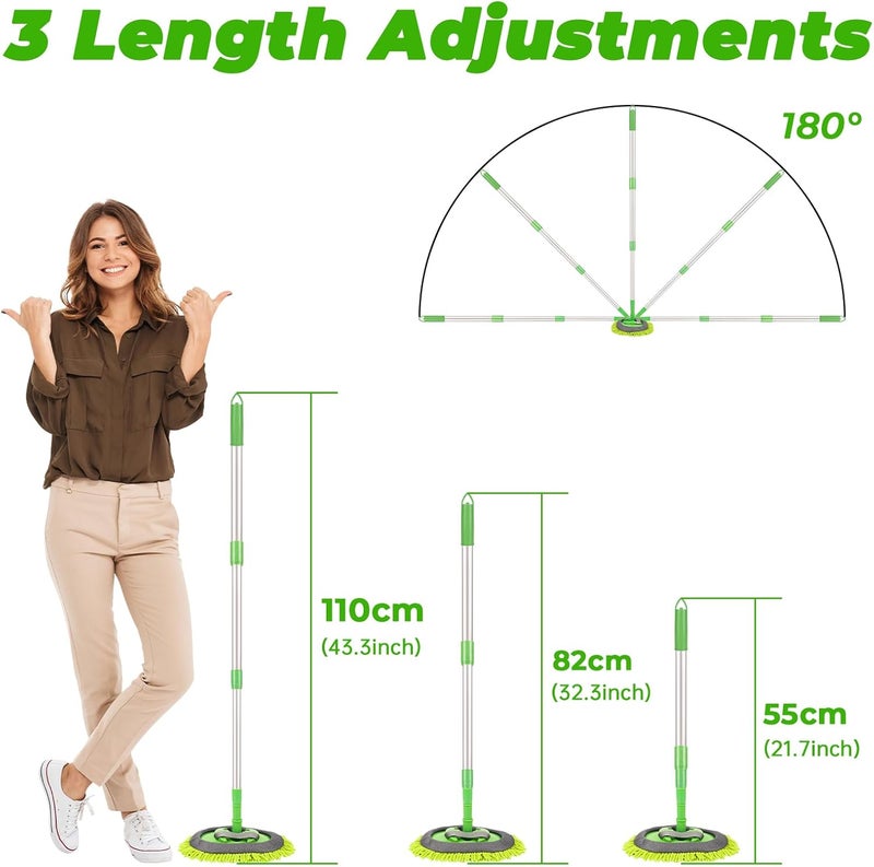 Bemece Car Wash Brush with Chenille Mop Heads - Scratch Free & Strong Absorbent - Image 2