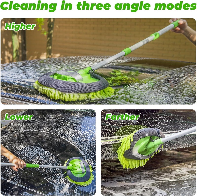 Bemece Car Wash Brush with Chenille Mop Heads - Scratch Free & Strong Absorbent - Image 4