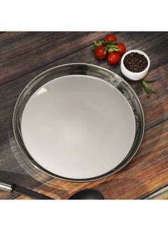 BLACKSTONE Stainless Steel Beaded Thali, Rice Thali Plates, Silver Set of 2 Pcs 24cm  - Image 4