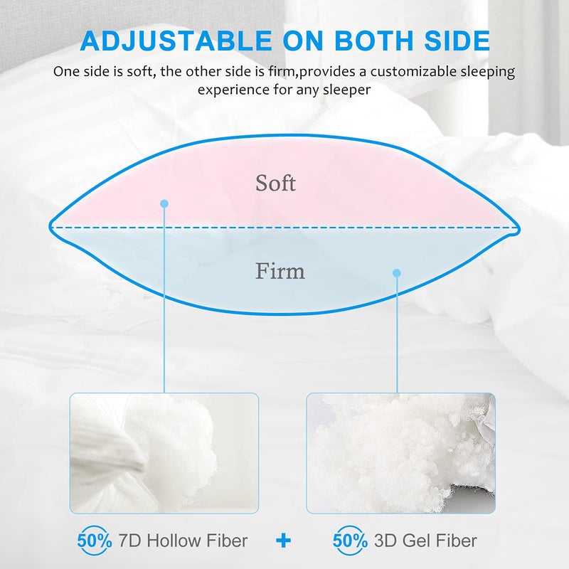 EIUE Hotel Collection Bed Pillows for Sleeping 2 Pack Standard Sizeï¼ŒPillows for Side and Back Sleepers,Super Soft Down Alternative Microfiber Filled Pillows,20 x 26 Inches - Image 3