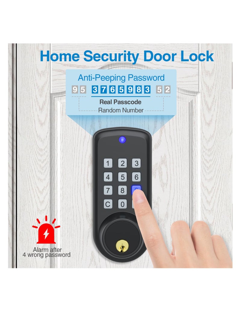 Excefore Smart Door Lock, Electronic Keypad Deadbolt, Smart Deadbolt Lock for Front Door, Keyless Entry Door Lock with Auto-Lock, Anti-Peeping Password, Easy Installation, for Home Bedroom Garage - Image 3