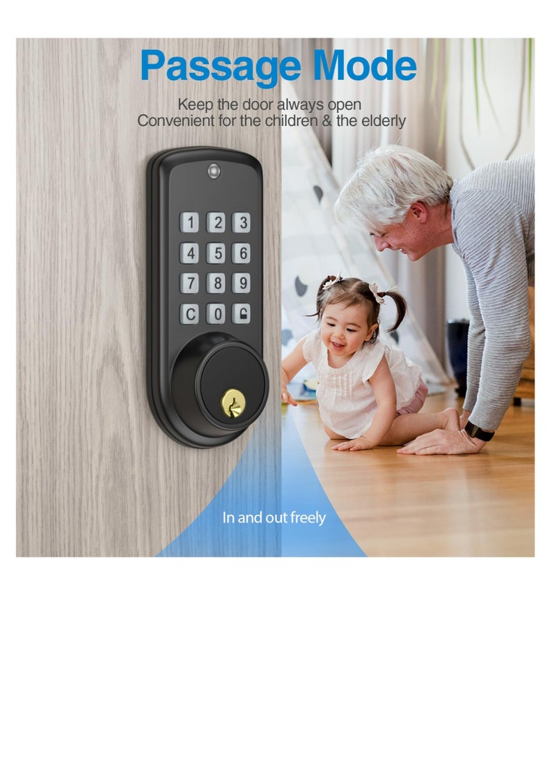 Excefore Smart Door Lock, Electronic Keypad Deadbolt, Smart Deadbolt Lock for Front Door, Keyless Entry Door Lock with Auto-Lock, Anti-Peeping Password, Easy Installation, for Home Bedroom Garage - Image 5