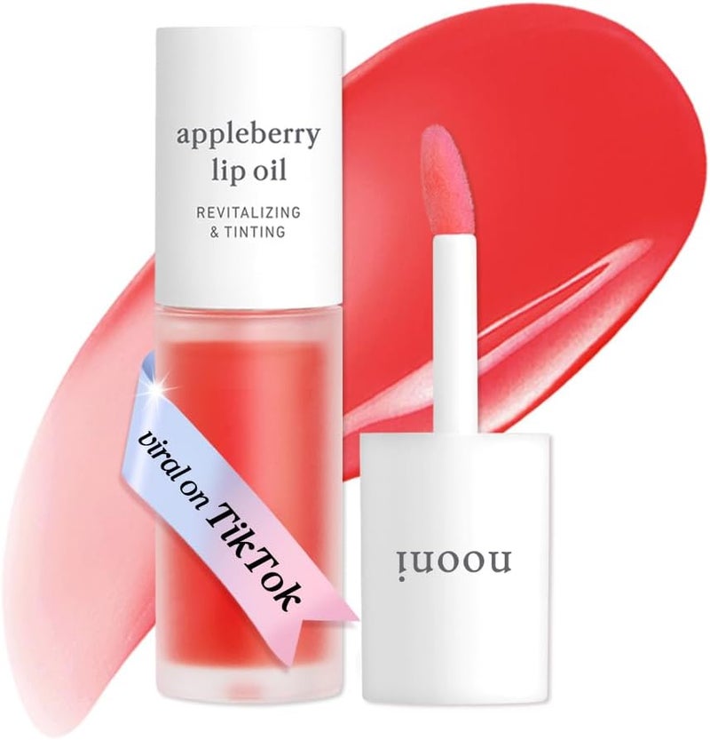 Vegan Appleseed Lip Oil - Appleberry | Long-Lasting, Moisturizing, Plumping, Revitalizing for Dry Lips, Waterproof, No Peel Off, Korean Tint, Hydrating, Nourishing Crystal Clear, 0.12 FL Oz - Image 1
