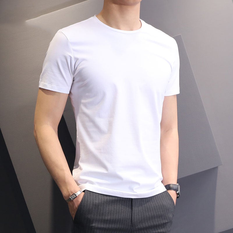 New Chinoiserie National Style Heavy Short-Sleeved T-Shirt Men'S Trendy Brand White Suede Loose Large Size High Street Retro Half-Sleeved T-Shirt - Image 1