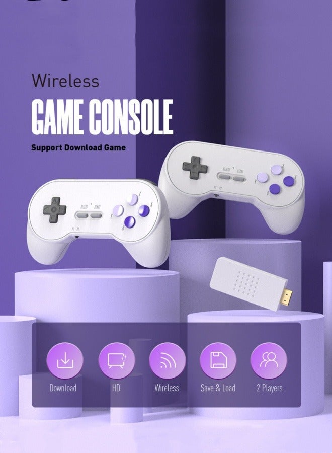 M MIAOYAN New 16-bit MD dual-handle game console double-play HD game console wireless mini game console TV game console white  - Image 1