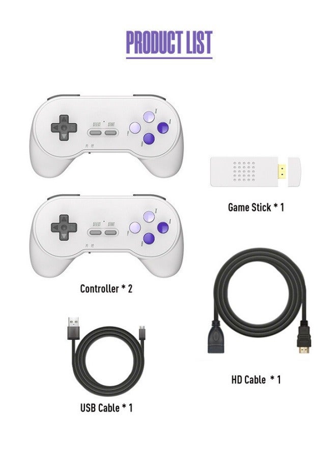 M MIAOYAN New 16-bit MD dual-handle game console double-play HD game console wireless mini game console TV game console white  - Image 5