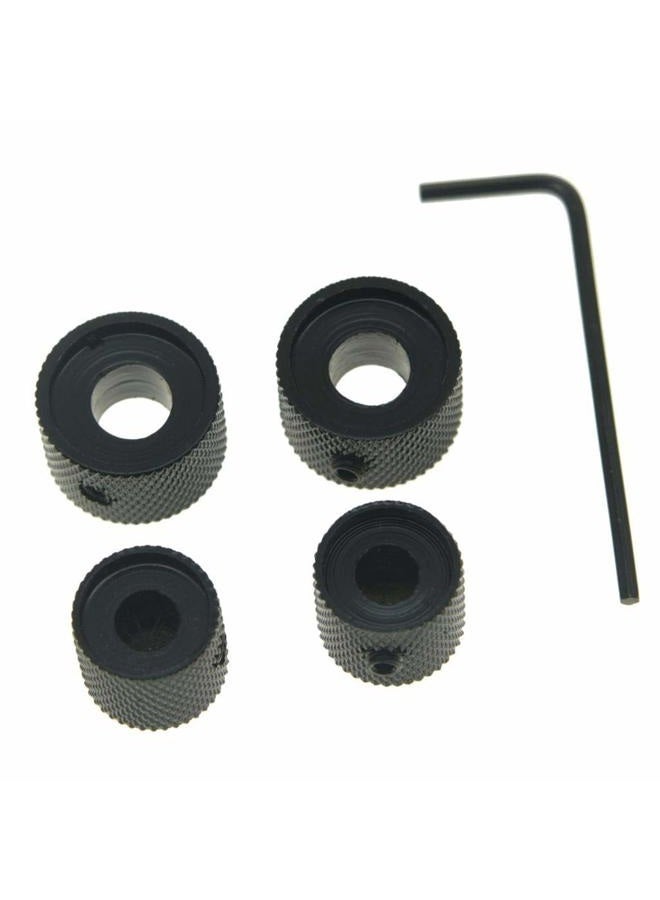 KAISH Pack of 2 Metal Dual Concentric Stacked Control Knobs Guitar Bass Parts for Electric Guitar Bass Black - Image 3