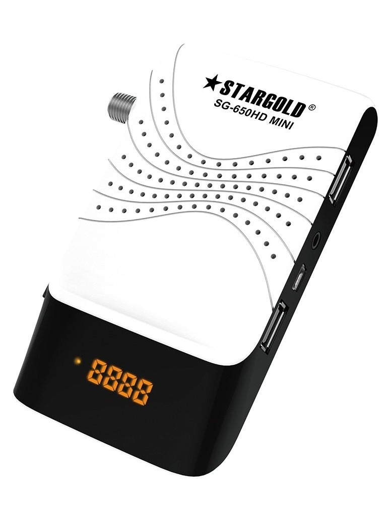 Stargold SG-650HD PRO Mini HD Satellite Receiver with 4K Ultra HD Support and Twin LED Display  - Image 1