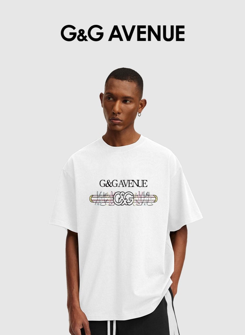 G&G AVENUE Heavy cotton fabric Men's Running Dry Fit T-shirt Sports Outdoor Short Sleeve Comfortable Sports Top High Elastic and Smooth Fiber Sports Shirt - Running Shirt White Rabbit Pattern Oversized  - Image 1