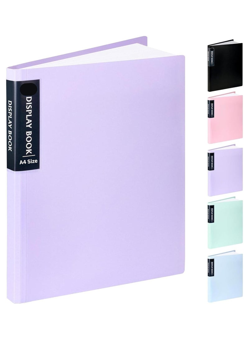 ECVV A4 Art Portfolio 40 Pockets, Heavy Duty Folder with Clear Sheet Protectors, Large Capacity Presentation Book for Artwork & Documents | Random Color - Image 1