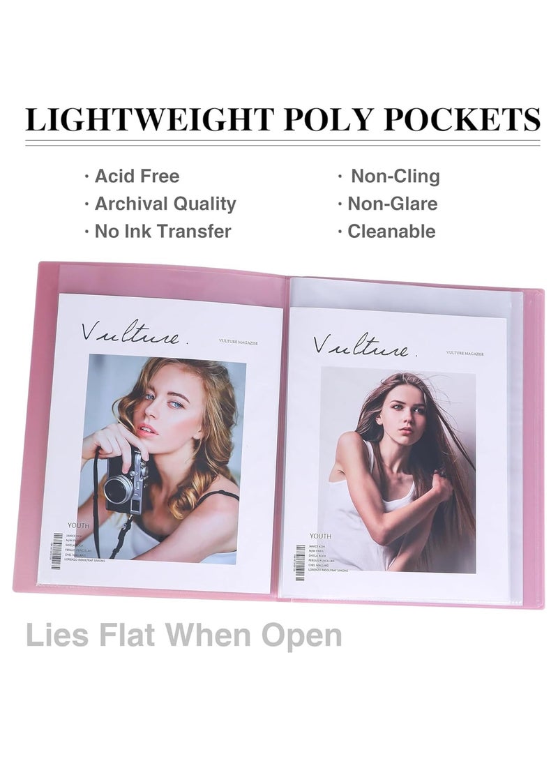 ECVV A4 Art Portfolio 40 Pockets, Heavy Duty Folder with Clear Sheet Protectors, Large Capacity Presentation Book for Artwork & Documents | Random Color - Image 3