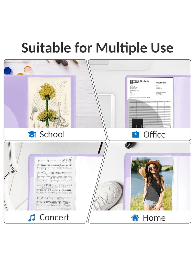 ECVV A4 Art Portfolio 40 Pockets, Heavy Duty Folder with Clear Sheet Protectors, Large Capacity Presentation Book for Artwork & Documents | Random Color - Image 4