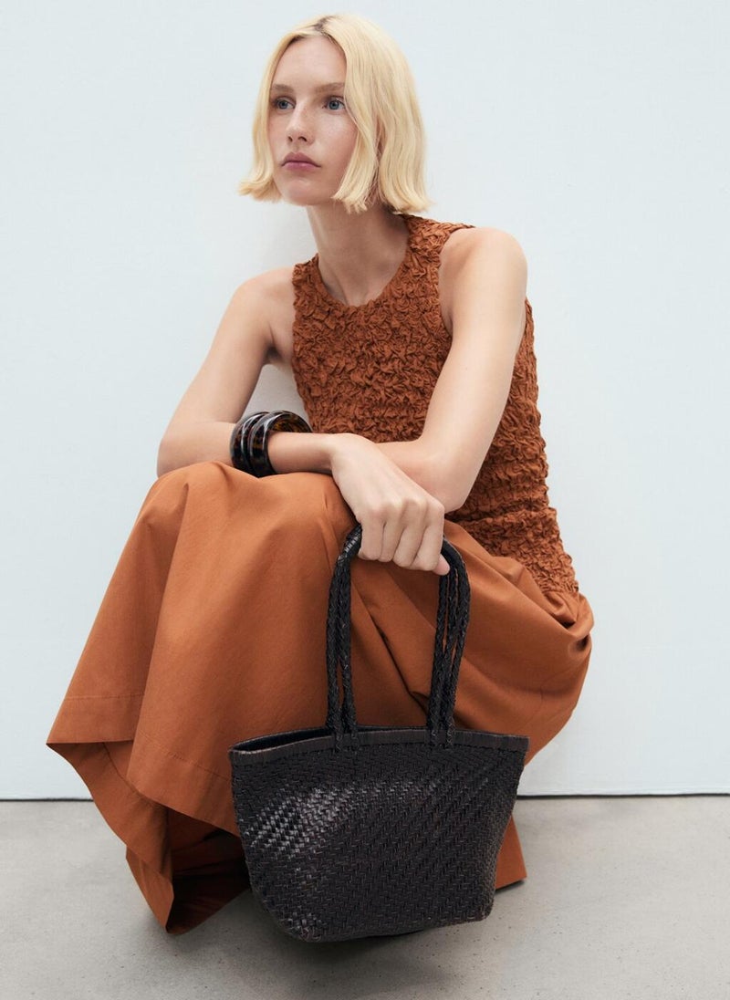 MANGO Textured Bodice Midi Dress  - Image 4