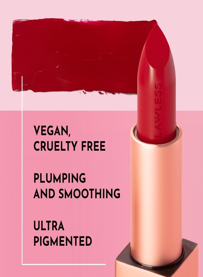Lawless Forget the Filler Lip-Plumping Line-Smoothing Satin Cream Lipstick, Whos That Lady, Red, 0.1 Ounce - Image 3