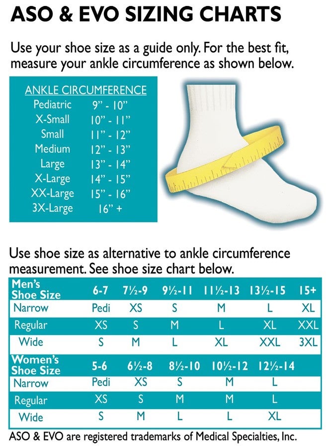 اوسو دعامة تثبيت الكاحل ASO EVO (صغيرة - سوداء) من Medspec/ASO Braces - Image 3