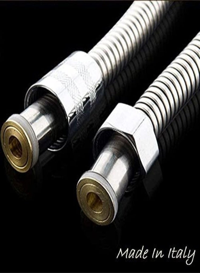 AKDC Shower Hose For Hand Showerhead Stainless Steel Flexible Handheld Shower Hose 5 Ft 60 Inches 1.5 Meters Extra Long Chrome Handheld Shower Head Hose With Brass Coupler - Image 2