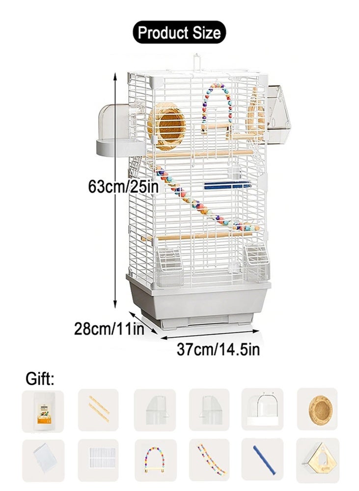 0TO1 TECH Bird Cage,Parrot Birdcage Breeding,Birdcage Kit With Feeder Swing Stand Toy For Parakeet,Suitable For Birds Such As Parrots, Sun Conures, Macaws, And Other Avian Pets.(37cm*28cm*63cm) - Image 2