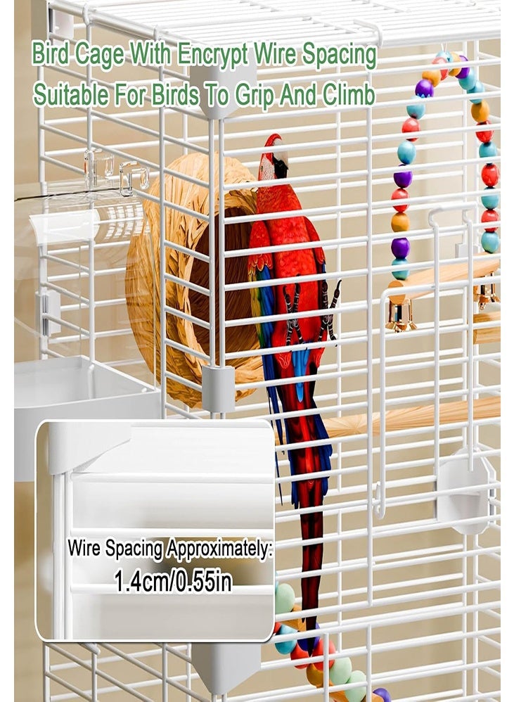 0TO1 TECH Bird Cage,Parrot Birdcage Breeding,Birdcage Kit With Feeder Swing Stand Toy For Parakeet,Suitable For Birds Such As Parrots, Sun Conures, Macaws, And Other Avian Pets.(37cm*28cm*63cm) - Image 3